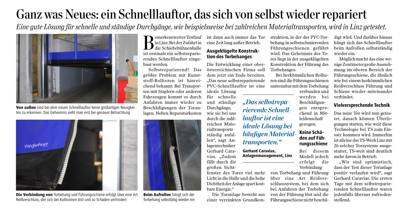 News – Fast Action Gate – Weglehner Ges.m.b.H.